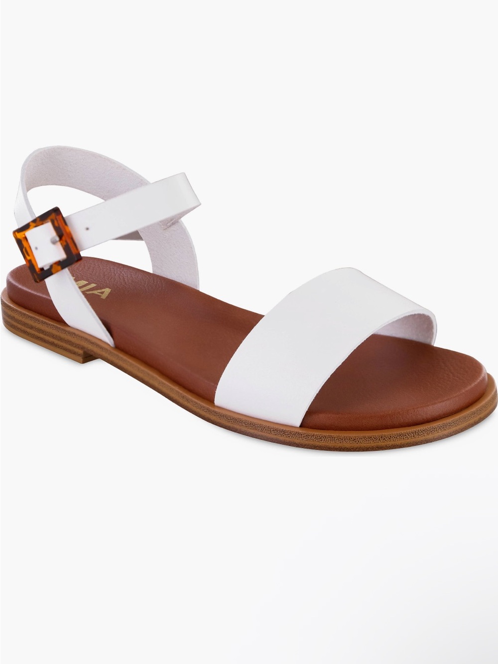 Nordstrom MIA Peyton White Faux Leather Open-Toe Ankle Strap Sandals 7 M